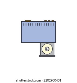 Cd, dvd player icon in color, isolated on white background 