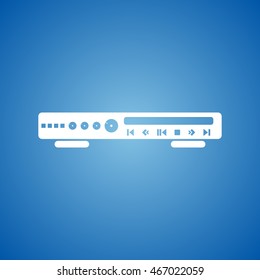 CD Or DVD Player Icon on blue color. 