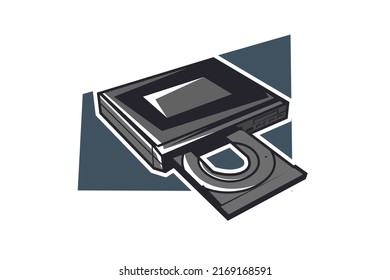 CD and DVD Player Retro Vector Illustration. simple retro icon vector. isolated vector.