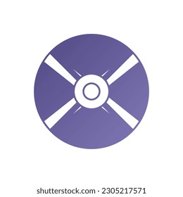 CD or DVD purple fill icon. Digital optical disc vector illustration in trendy style. Blue-ray, DVD, or CD disc for saving video, music, and computer software. Editable graphic resources for you.