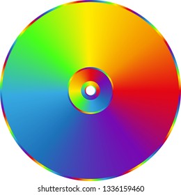 CD DVD rainbow disc isolated on transparent background. Vector image. Eps 8