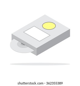 cd dvd rom drive icon isometric style