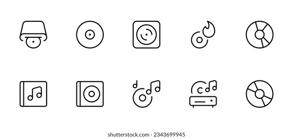 CD or DVD set icon. Disc icon, vector illustration. Editable Stroke. and Suitable for Web Page, Mobile App, UI, UX design.