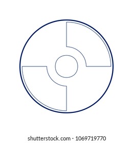 CD or DVD sign. Vector. Flat style black icon on white.