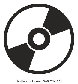 ícone de vetor de silhueta de cd dvd- 
