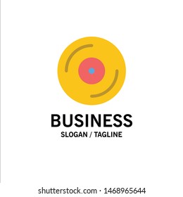 Cd, Dvd, Studio Business Logo Template. Flat Color. Vector Icon Template background