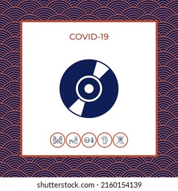 CD, icono de símbolo DVD. Elemento para su diseño