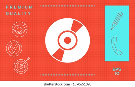 CD, DVD symbol icon. Graphic elements for your design
