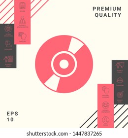 CD, DVD symbol icon. Graphic elements for your design