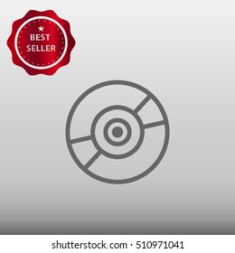 CD or DVD Vector Icon Illustration