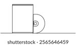 CD Envelope Package, dvd case continuouse one line drawing, Compact disc, Cd Case line icon. Disc linear style sign for mobile concept and web design. Compact disk box outline vector icon. Music. 
