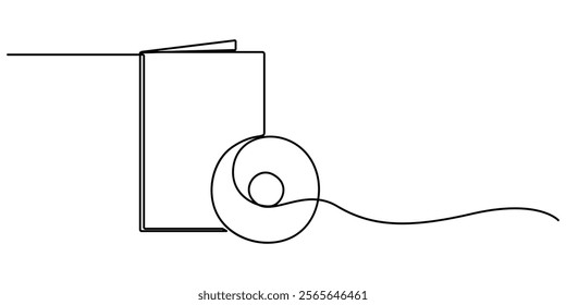 CD Envelope Package, dvd case continuouse one line drawing, Compact disc, Cd Case line icon. Disc linear style sign for mobile concept and web design. Compact disk box outline vector icon. Music. 