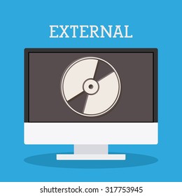 Cd External icon concept over flat design, vector illustration eps 10