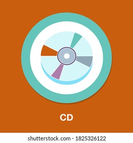 cd flat icon - simple, vector, icon for website design, mobile app, ui. Vector Illustration