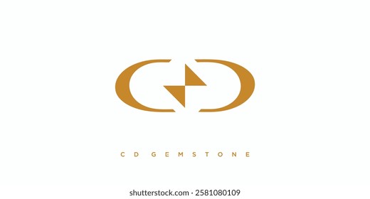 The CD gemstone logo design is luxurious and elegant with gold accents