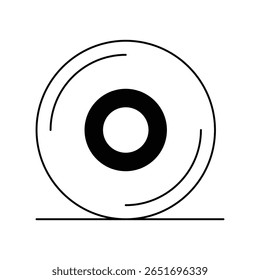 cd glyph icon with white background vector stock illustration