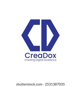 cd grid based logo blue colour with white backgroun