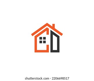 CD Home And Real Estate Logo Design Creative Vector Symbol illustration.