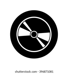 CD icon in circle . Vector illustration