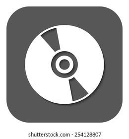 The cd icon. Compact disk symbol. Flat Vector illustration. Button