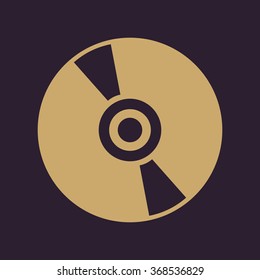 The cd icon. Compact disk symbol. Flat Vector illustration