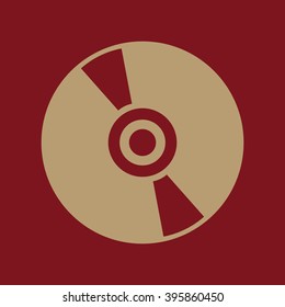 The cd icon. Compact disk symbol. Flat Vector illustration