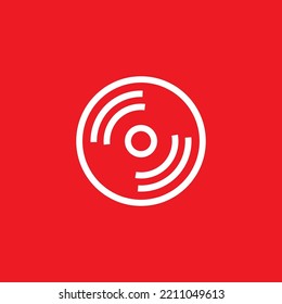 cd icon in flat style, vector illustration.