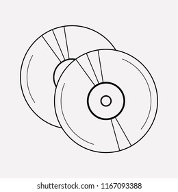 Cd icon line element. Vector illustration of cd icon line isolated on clean background for your web mobile app logo design.