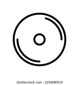 Línea de icono de CD aislada en fondo blanco. Icono delgado plano negro sobre el estilo de contorno moderno. Símbolo lineal y trazo editable. Ilustración vectorial de trazo simple y píxel perfecto