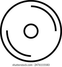 CD icon line isolated on white background. Black flat thin icon on modern outline style. Linear symbol and editable stroke. Simple and pixel perfect stroke