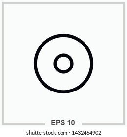 CD icon outline isolated vector illustration