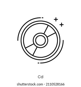 cd icon. Outline style icon design isolated on white background