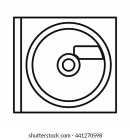 CD icon in outline style isolated on white background