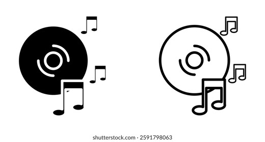 CD icon set on white background