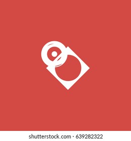cd icon. sign design. red background