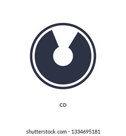 cd icon. Simple element illustration from music concept. cd editable symbol design on white background. Can be use for web and mobile.
