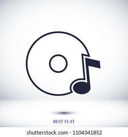CD icon, stock vector illustration flat design style