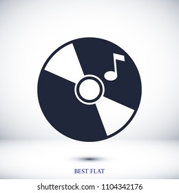 CD icon, stock vector illustration flat design style