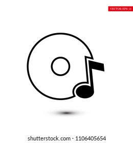 CD icon, stock vector illustration flat design style
