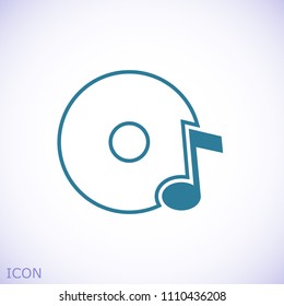 CD icon, stock vector illustration flat design style