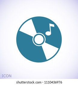 CD icon, stock vector illustration flat design style