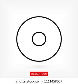 CD icon, stock vector illustration flat design style