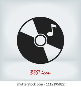 CD icon, stock vector illustration flat design style