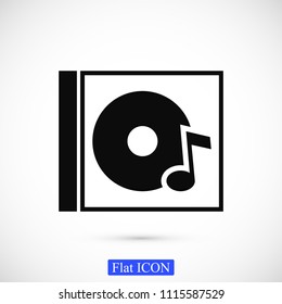 CD icon, stock vector illustration flat design style