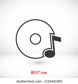 CD icon, stock vector illustration flat design style