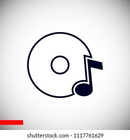 CD icon, stock vector illustration flat design style