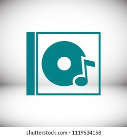 CD icon, stock vector illustration flat design style