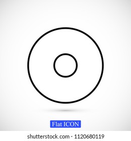 CD icon, stock vector illustration flat design style