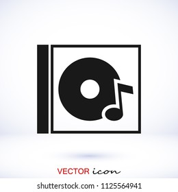 CD icon, stock vector illustration flat design style