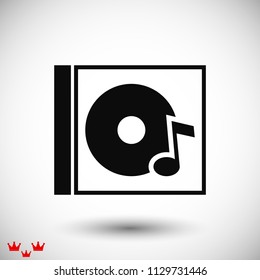 CD icon, stock vector illustration flat design style